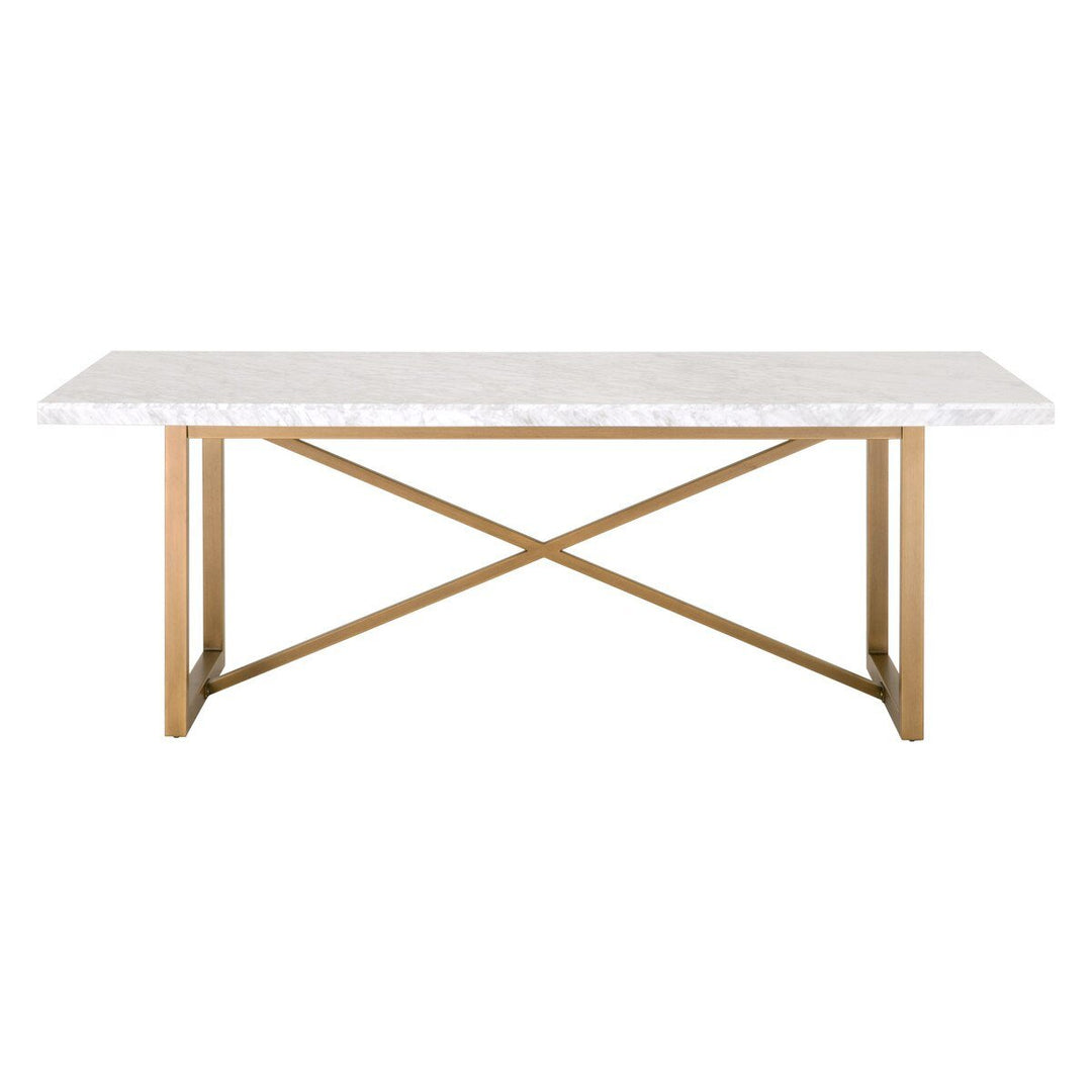 Carrera Dining Table White Carrera Marble - Brushed Gold Dining Table modern furniture Contempo Furniture