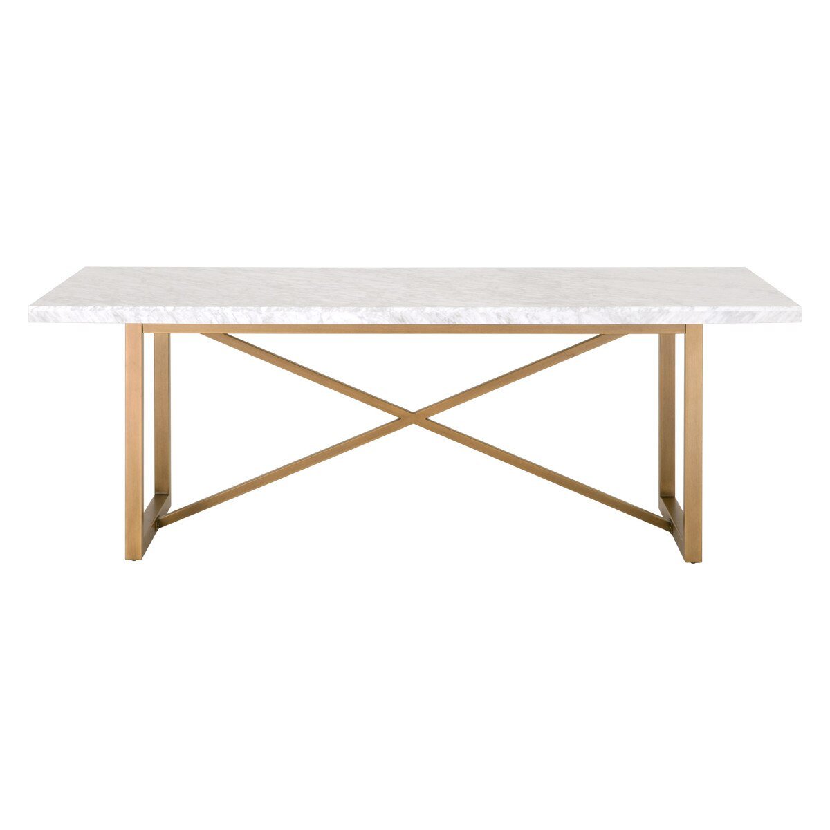 Carrera Dining Table White Carrera Marble - Brushed Gold Dining Table modern furniture Contempo Furniture