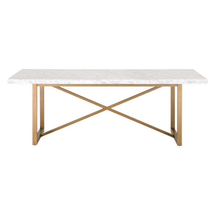 Carrera Dining Table White Carrera Marble - Brushed Gold Dining Table modern furniture Contempo Furniture