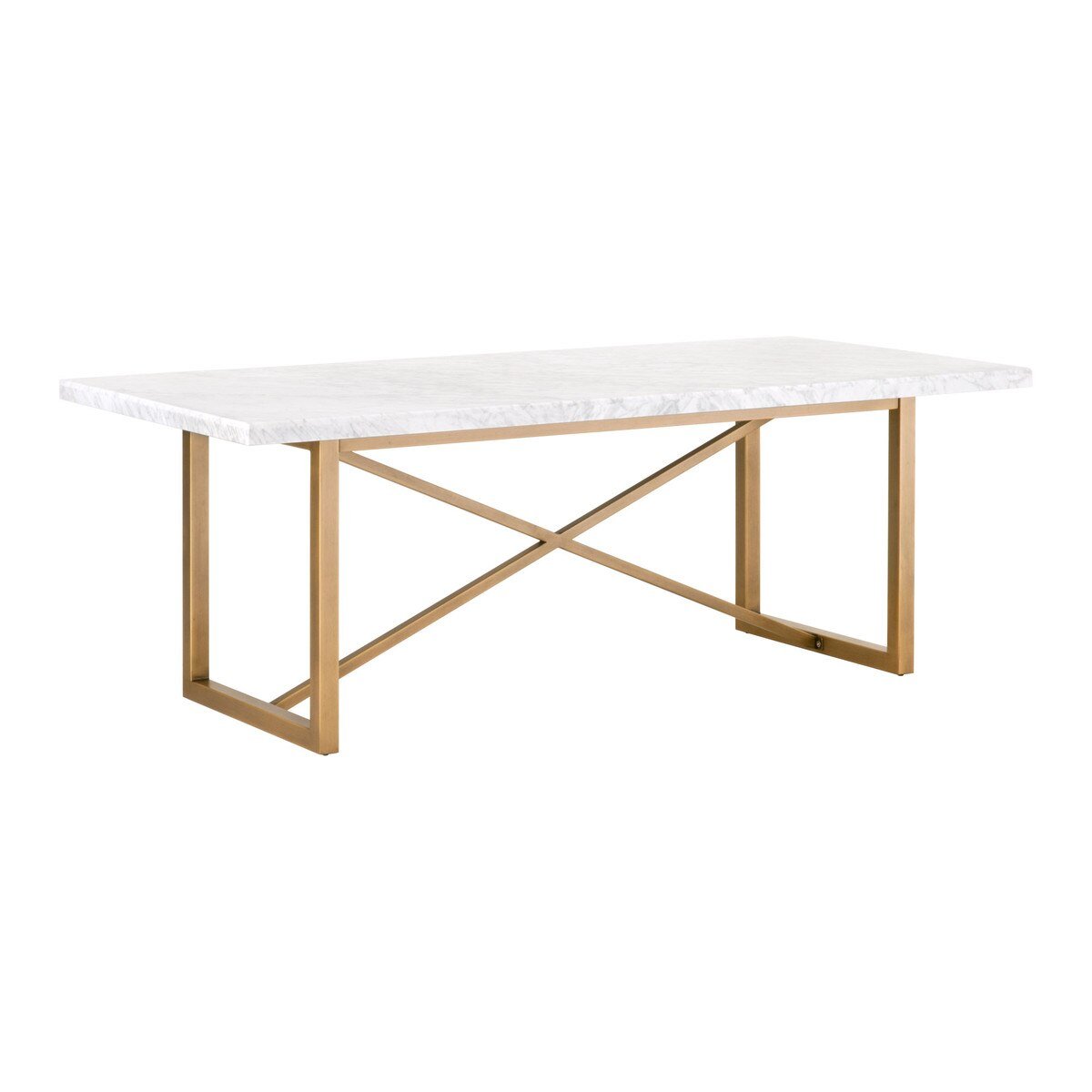 Carrera Dining Table White Carrera Marble - Brushed Gold Dining Table modern furniture Contempo Furniture