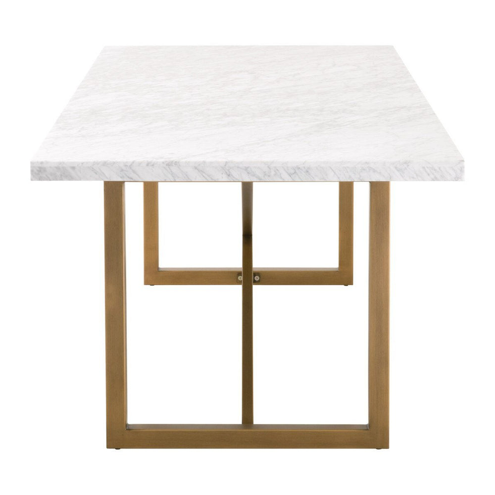Carrera Dining Table White Carrera Marble - Brushed Gold Dining Table modern furniture Contempo Furniture