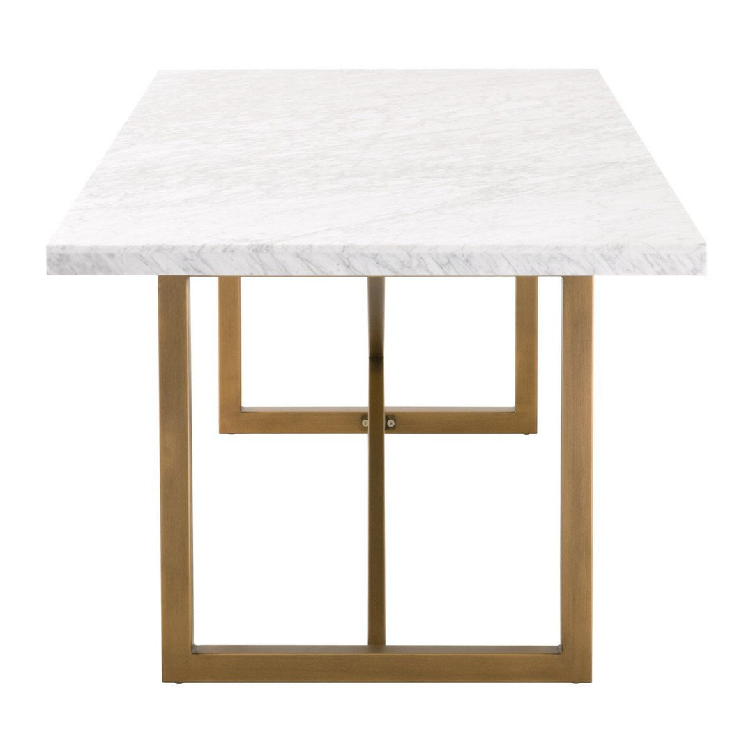 Carrera Dining Table White Carrera Marble - Brushed Gold Dining Table modern furniture Contempo Furniture