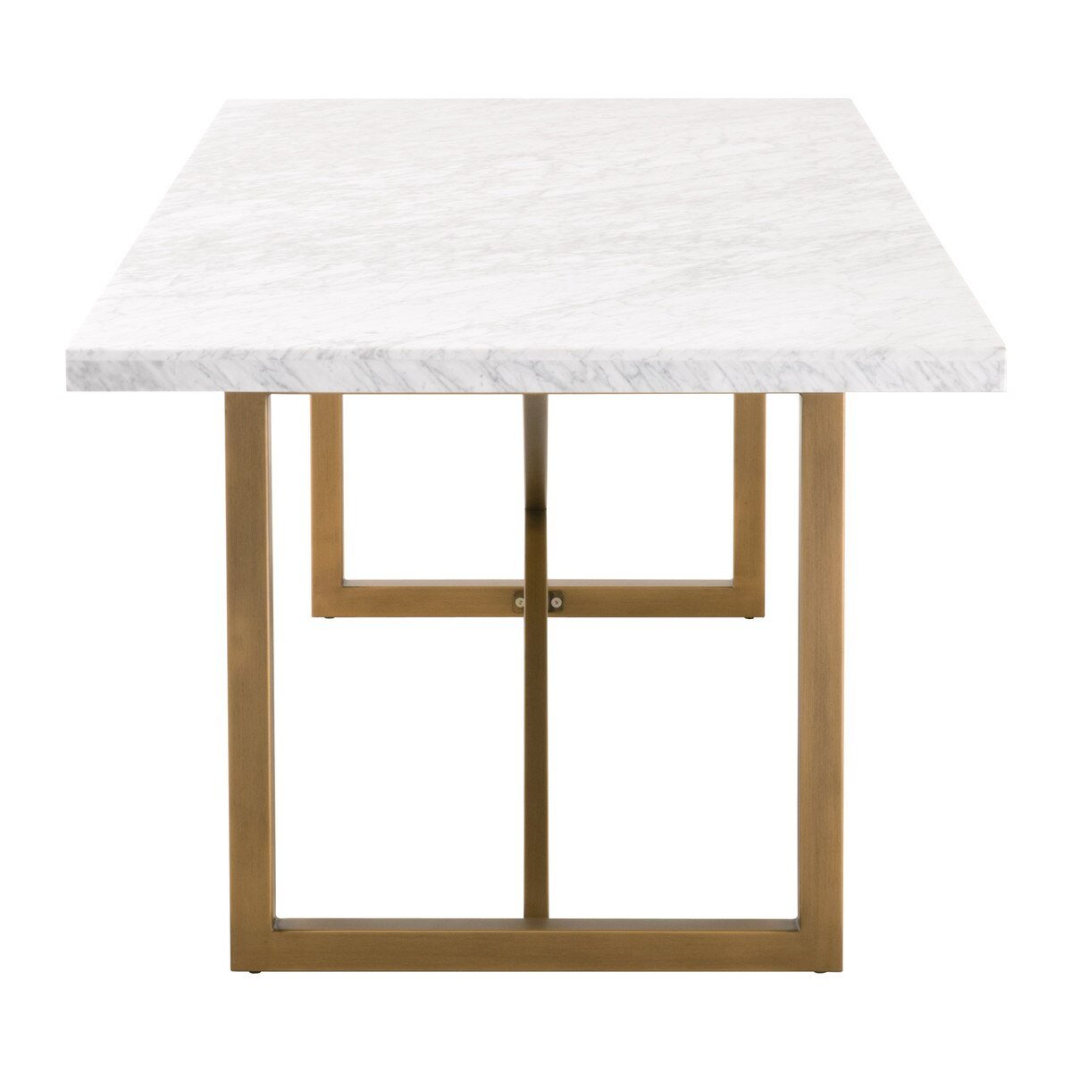 Carrera Dining Table White Carrera Marble - Brushed Gold Dining Table modern furniture Contempo Furniture