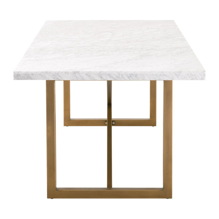 Carrera Dining Table White Carrera Marble - Brushed Gold Dining Table modern furniture Contempo Furniture