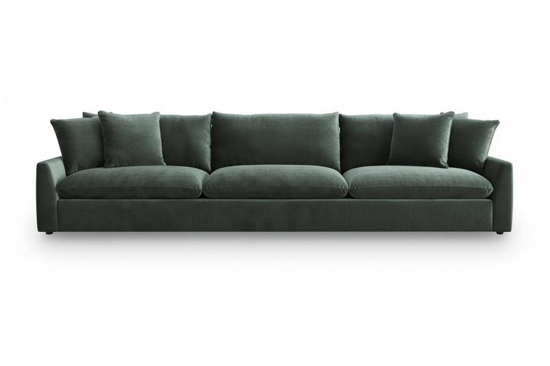 Carriage View 3 - Piece Sectional - Green Stationary Sectional modern furniture Contempo Furniture