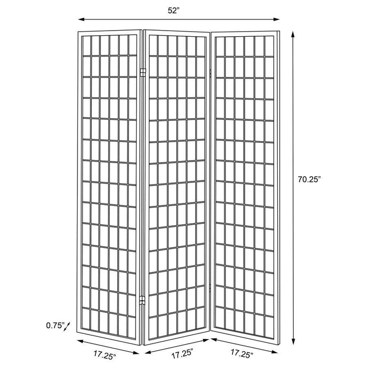 Carrie - 3 - Panel Room Divider Folding Shoji Screen - Natural Room Divider modern furniture Contempo Furniture