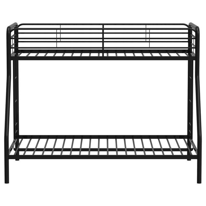 Carson - Metal Twin Over Full Bunk Bed - Glossy Black Bunk Bed modern furniture Contempo Furniture