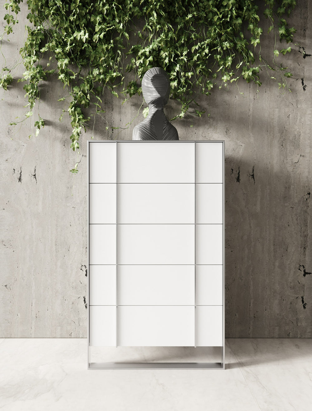 Cartier - Modern White + Stainless Steel Chest - View 3