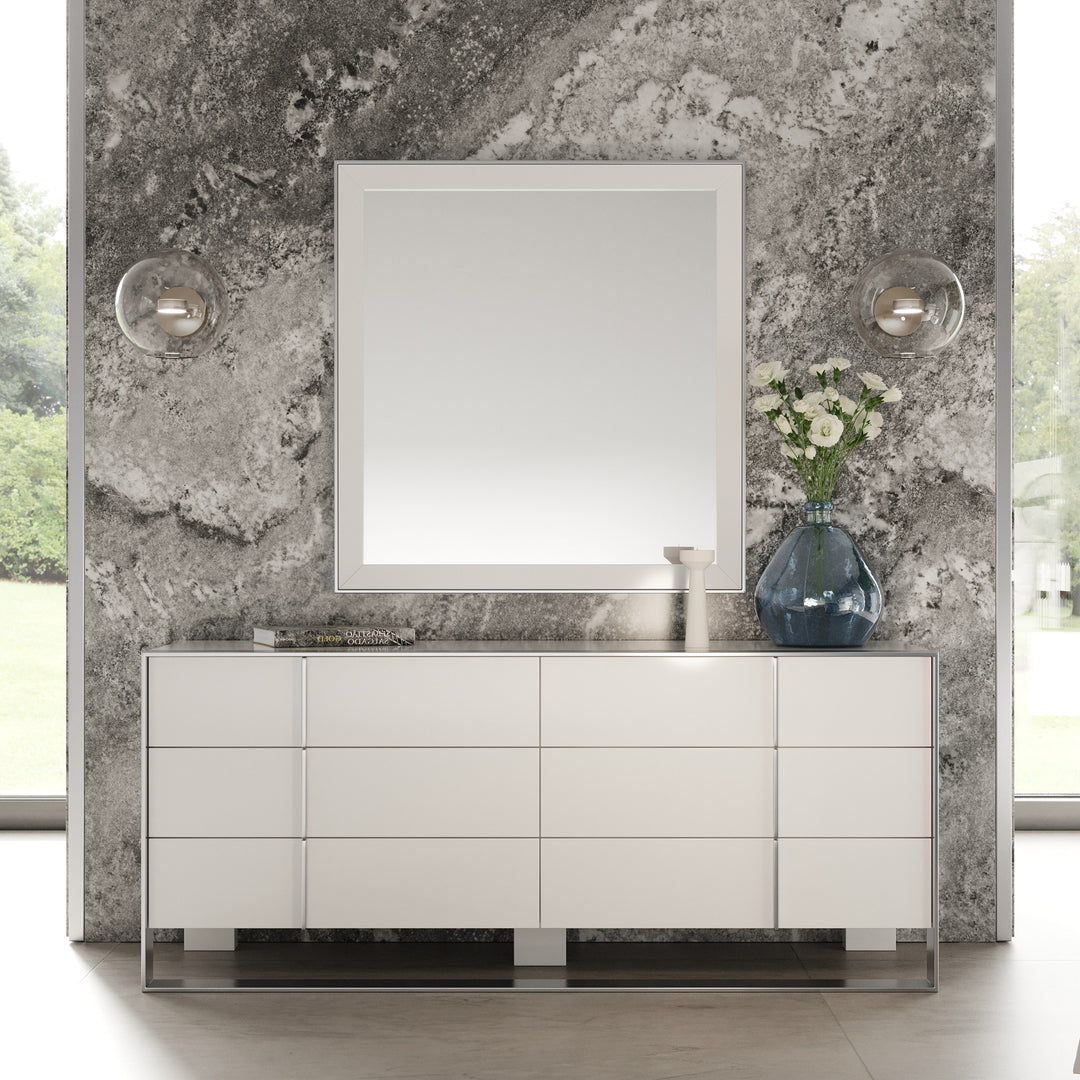 Cartier - Modern White  and  Stainless Steel Mirror