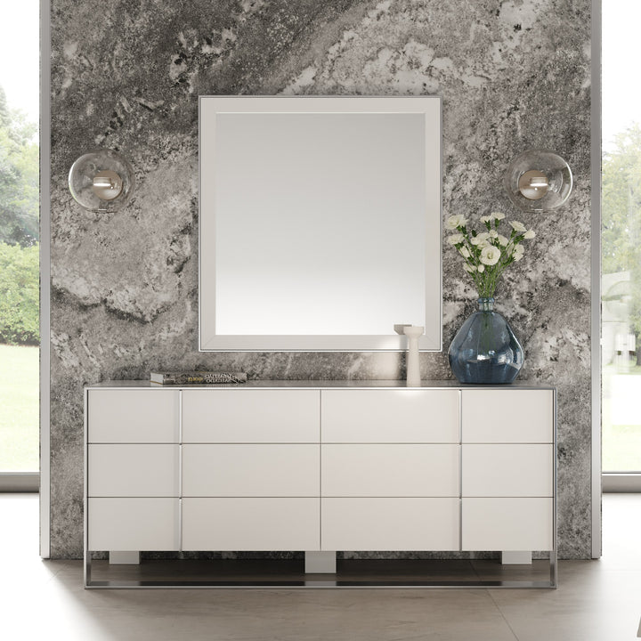 Cartier - Modern White &amp; Stainless Steel Mirror