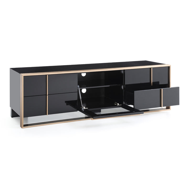 Cartier Modern Black &amp; Rosegold TV Stand