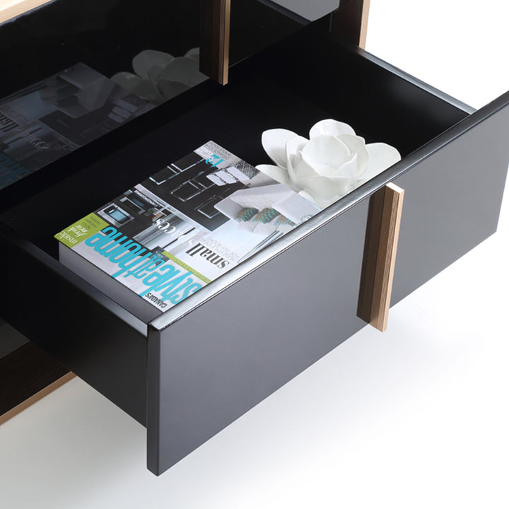 Cartier Modern Black &amp; Rosegold TV Stand