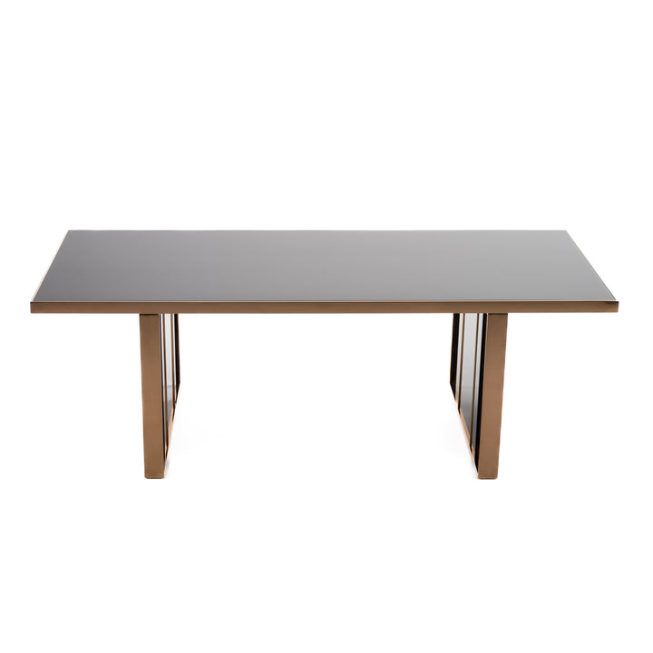 Cartier Modern Black &amp; Rosegold Dining Table