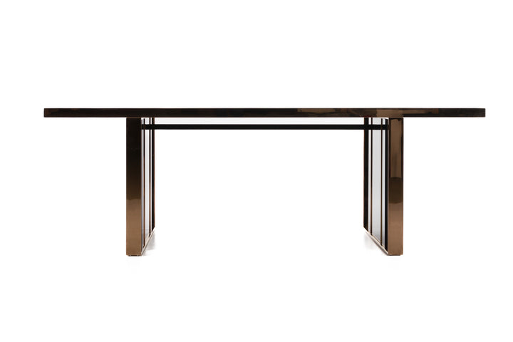 Cartier Modern Black &amp; Rosegold Dining Table