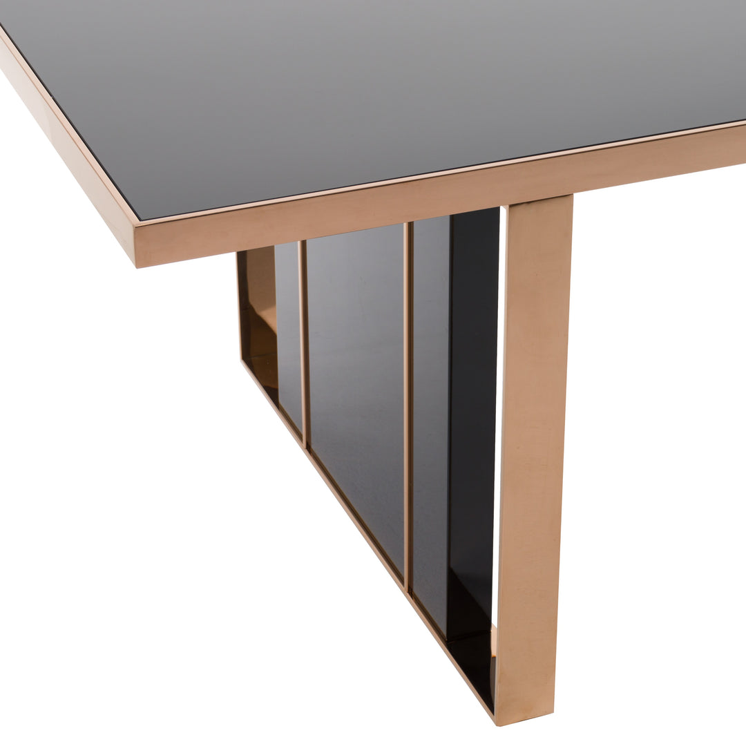 Cartier Modern Black & Rosegold Dining Table