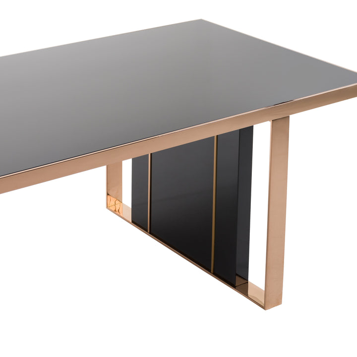 Cartier Modern Black &amp; Rosegold Dining Table