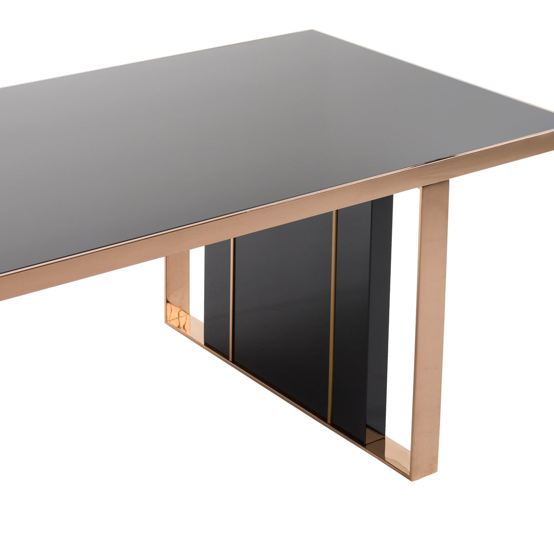 Cartier Modern Black & Rosegold Dining Table