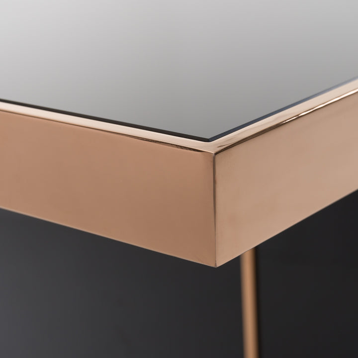 Cartier Modern Black &amp; Rosegold Dining Table