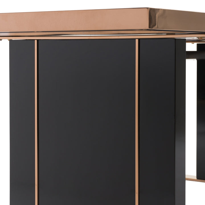 Cartier Modern Black &amp; Rosegold Dining Table