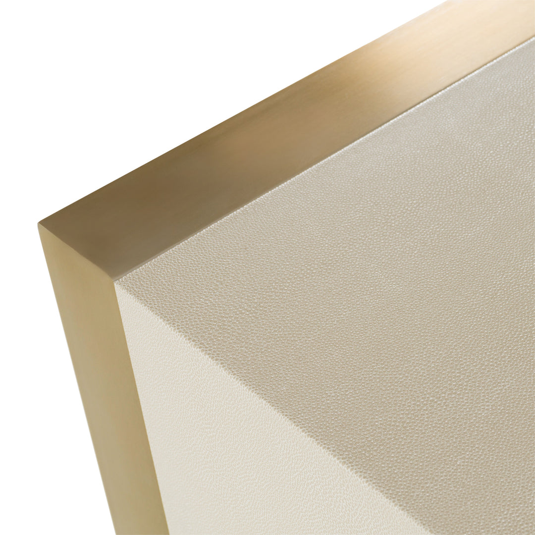 Cartier - Modern Beige Shagreen and Brushed Brass Dresser