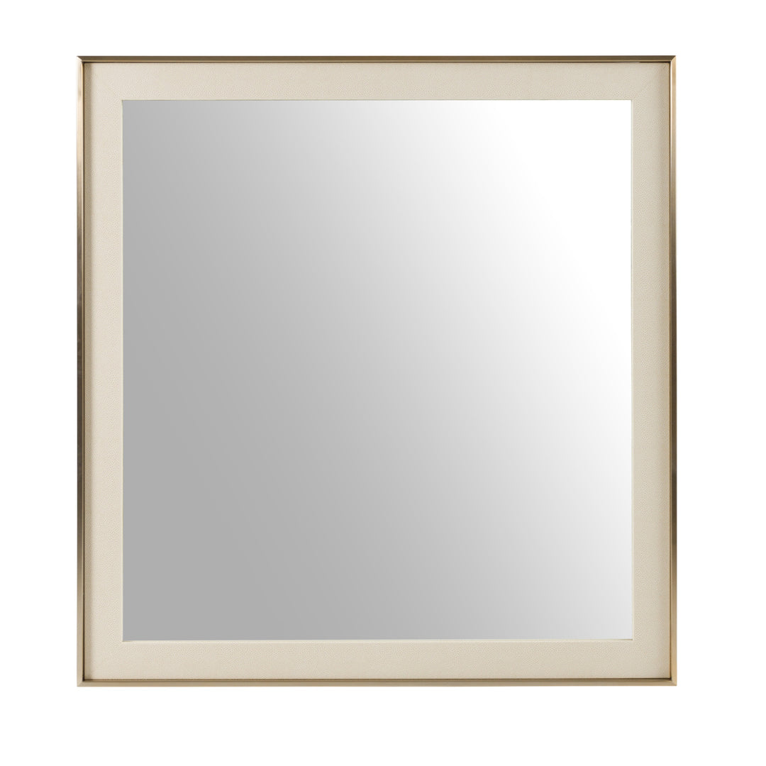 Cartier - Modern Beige Shagreen & Brushed Brass Mirror