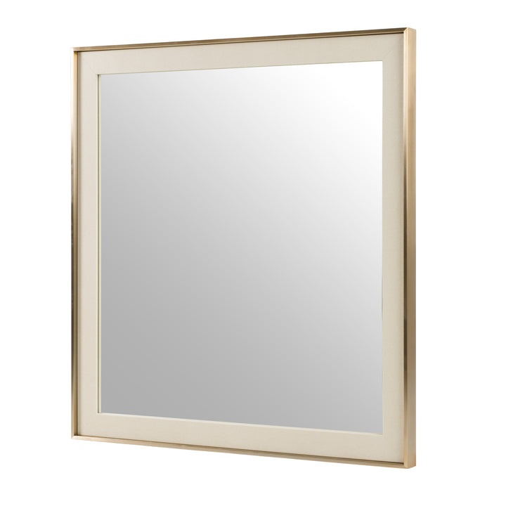 Cartier  Modern Beige Shagreen & Brushed Brass Mirror