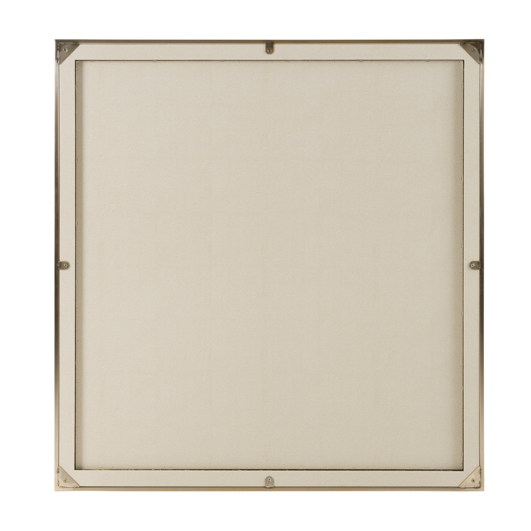 Cartier - Modern Beige Shagreen & Brushed Brass Mirror