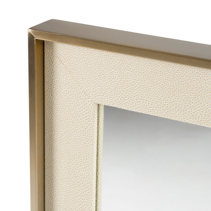 Cartier  Modern Beige Shagreen & Brushed Brass Mirror
