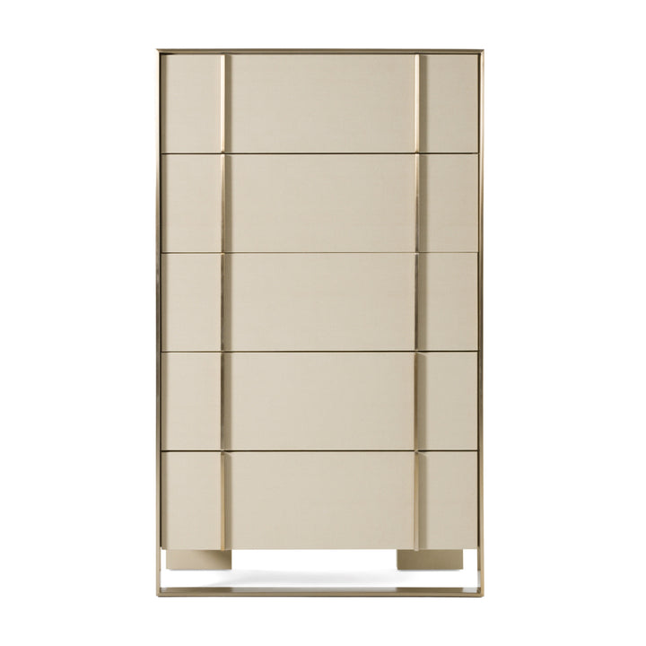 Cartier - Modern Beige Shagreen and Brushed Brass Chest