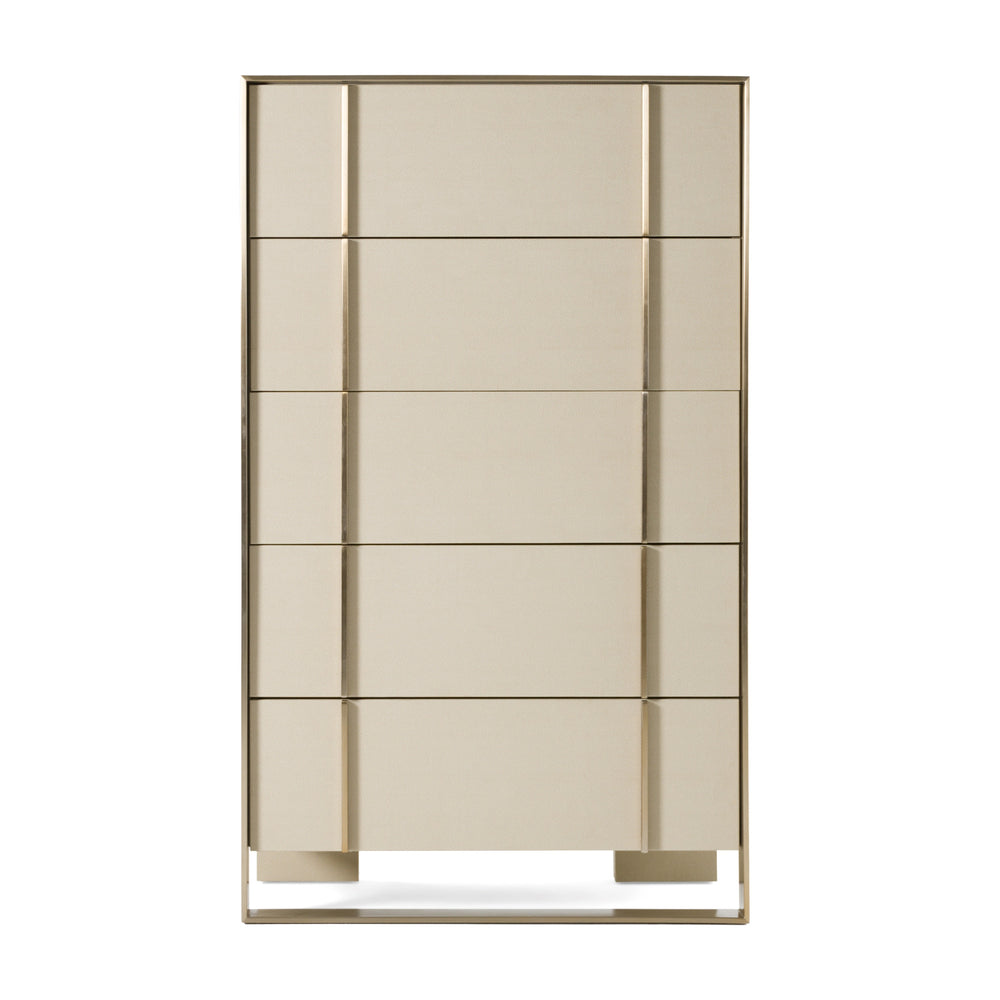 Cartier - Modern Beige Shagreen and Brushed Brass Chest
