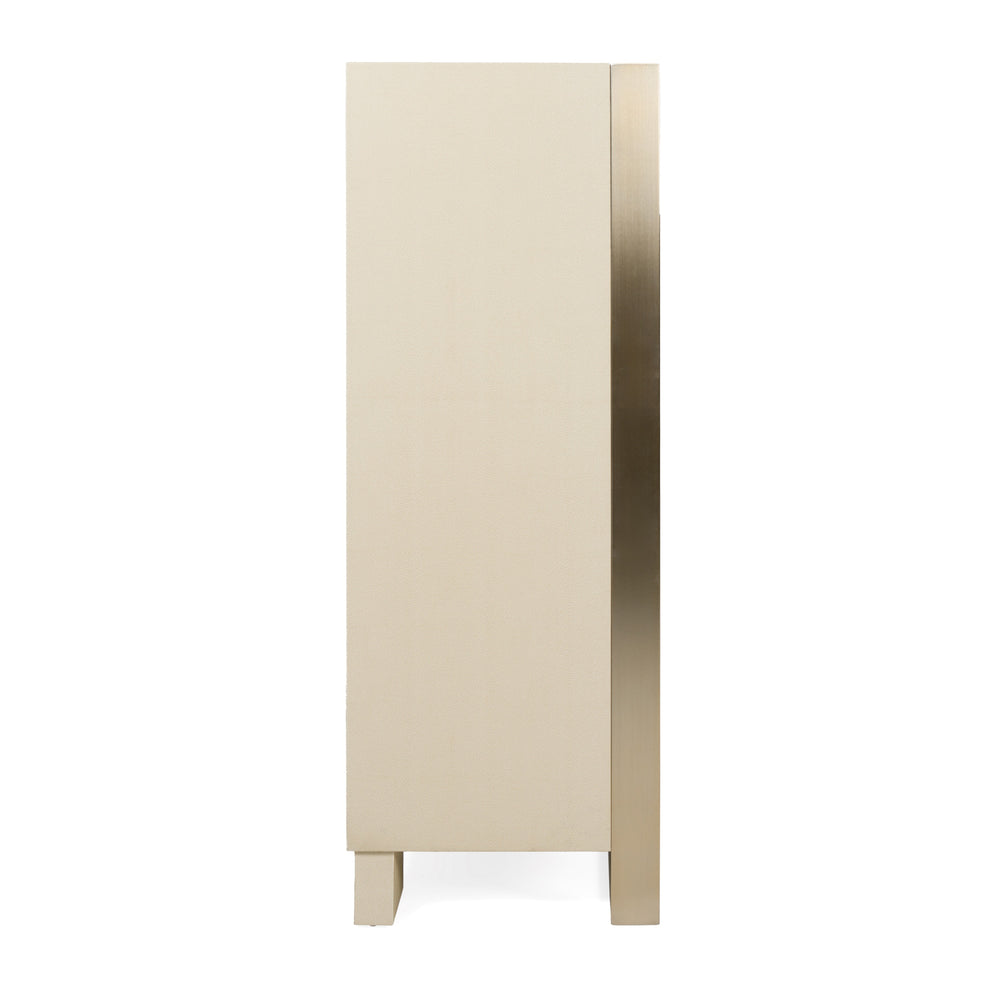 Cartier - Modern Beige Shagreen and Brushed Brass Chest