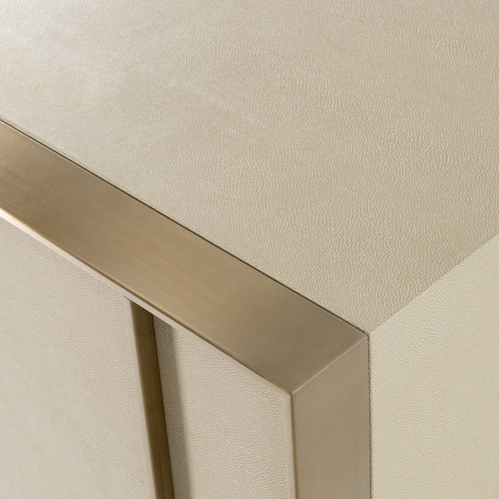 Cartier - Modern Beige Shagreen and Brushed Brass Chest