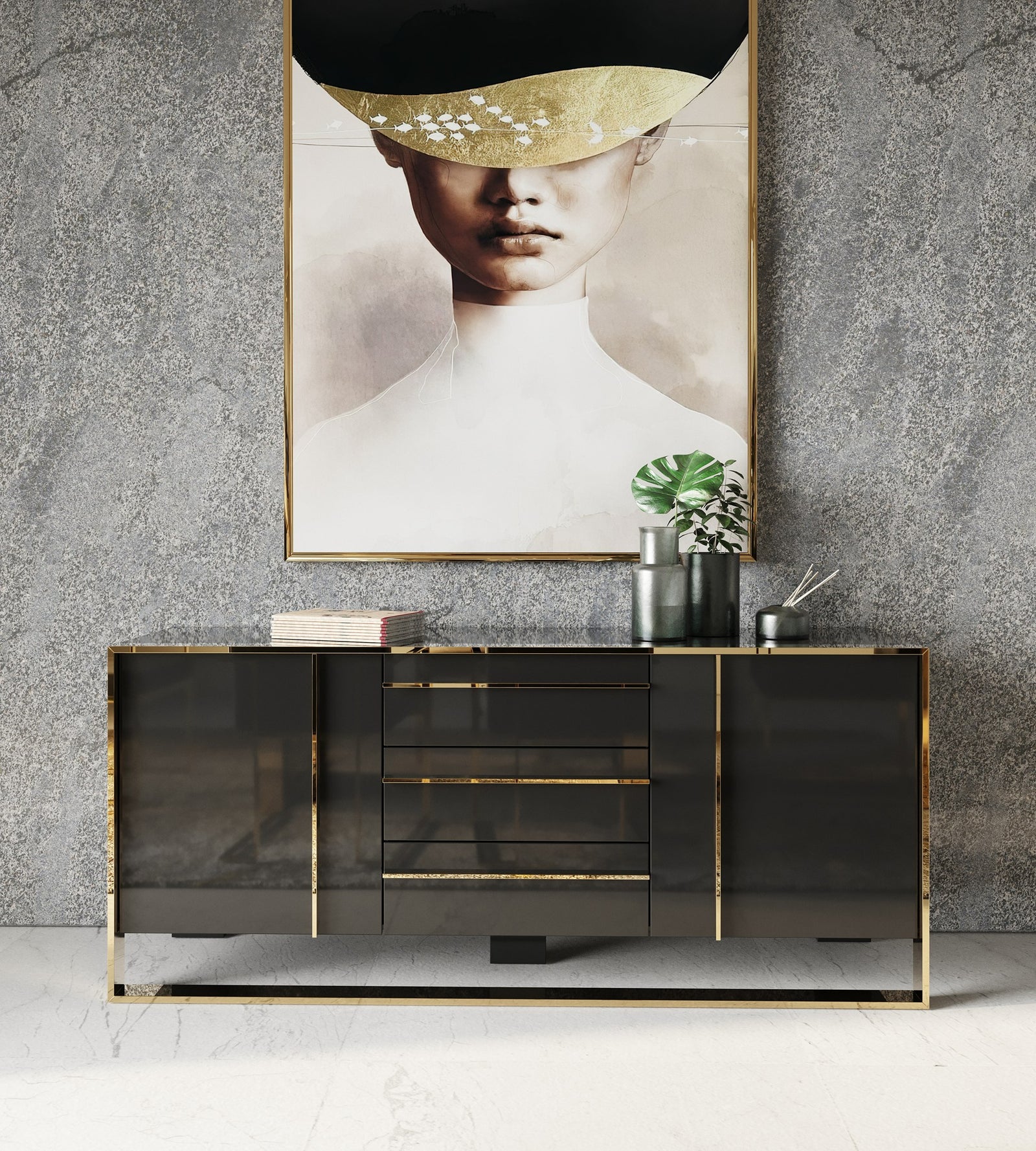 Cartier Modern Black  and  Rosegold Buffet