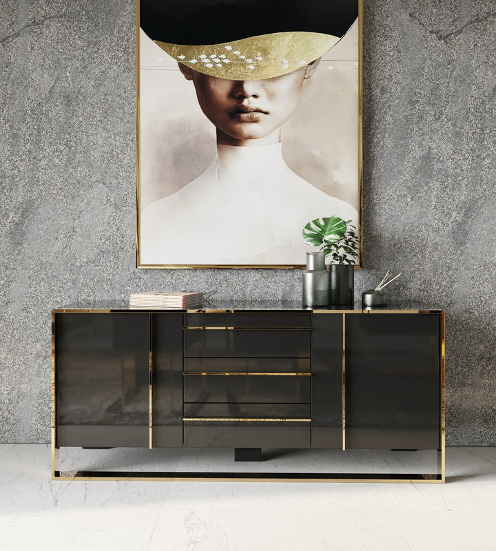 Cartier Modern Black &amp; Rosegold Buffet