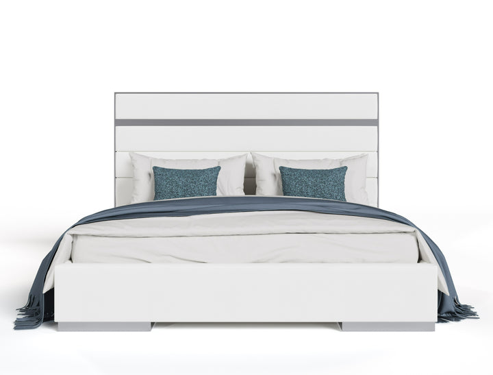 Cartier - Modern White Vegan Leather + Stainless Steel Bed