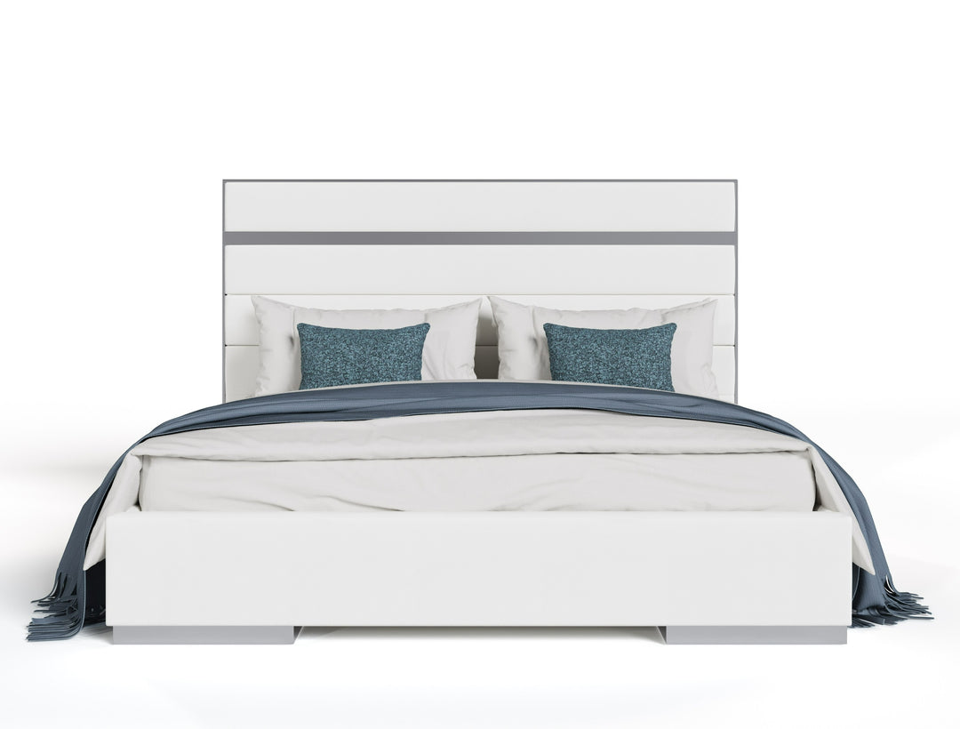 Cartier - Modern White Vegan Leather + Stainless Steel Bed