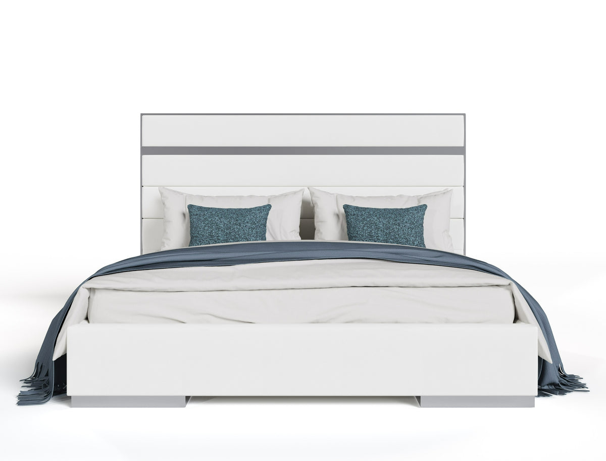 Cartier - Modern White Vegan Leather + Stainless Steel Bed