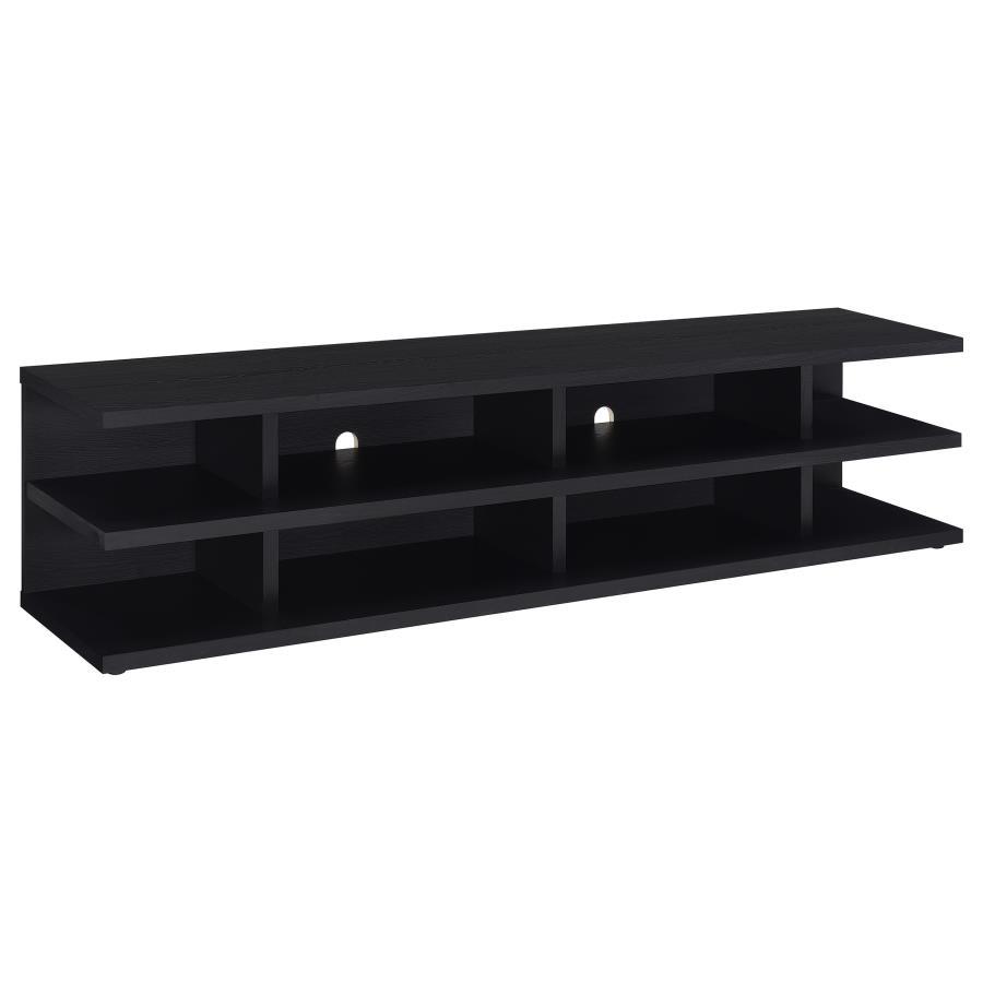 Cartmill - 2 - Tier TV Stand Media Console - Black TV Stand modern furniture Contempo Furniture