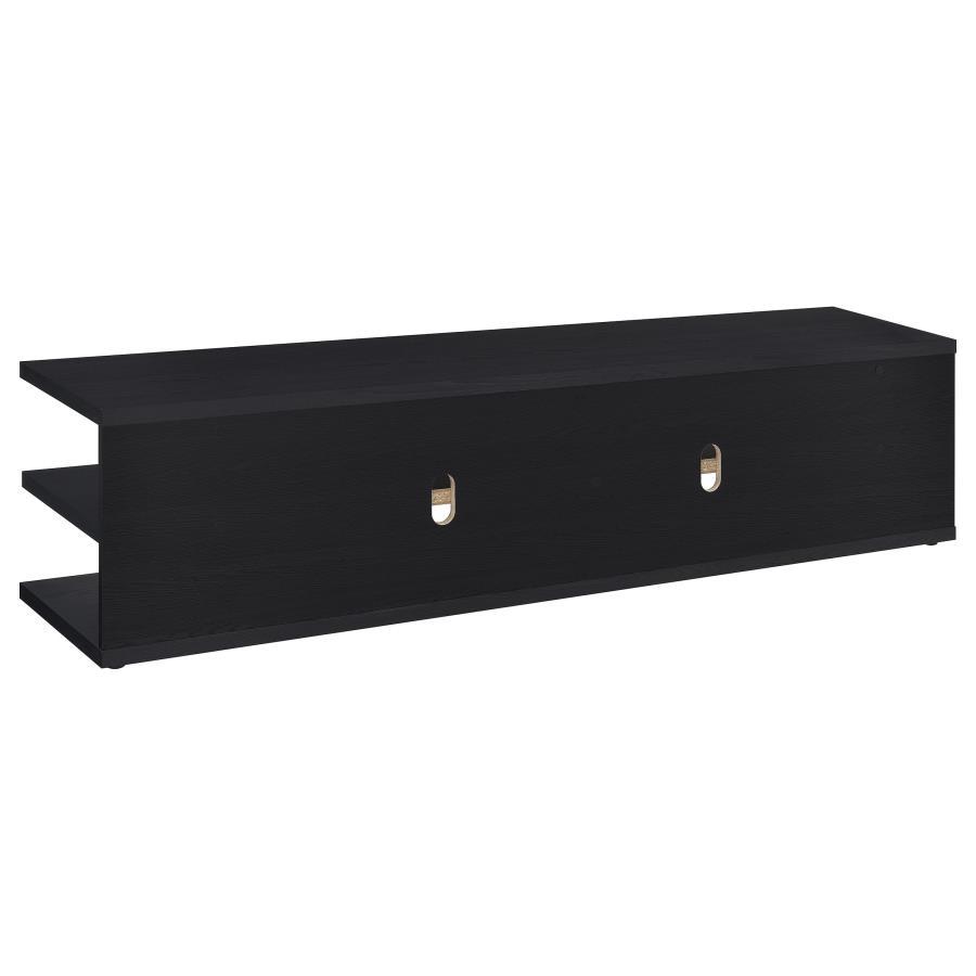 Cartmill - 2 - Tier TV Stand Media Console - Black TV Stand modern furniture Contempo Furniture