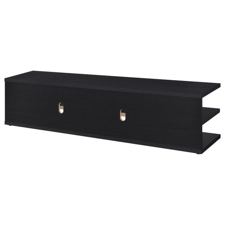Cartmill - 2 - Tier TV Stand Media Console - Black TV Stand modern furniture Contempo Furniture