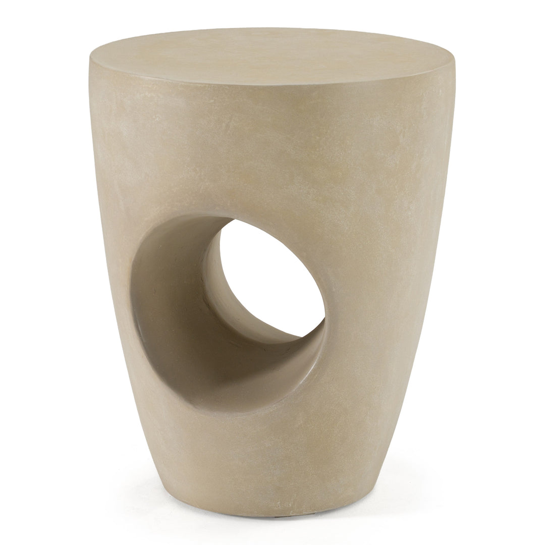 Carville - Modern Beige Fiberform Dining Stool/End Table
