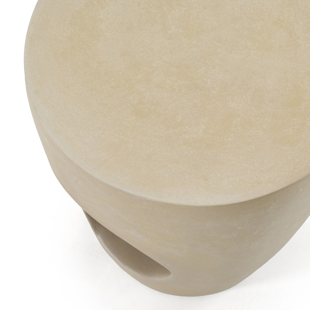 Carville - Modern Beige Fiberform Dining Stool/End Table - View 3