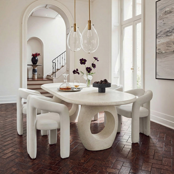 Ellen - Glam White Velvet Dining Chair