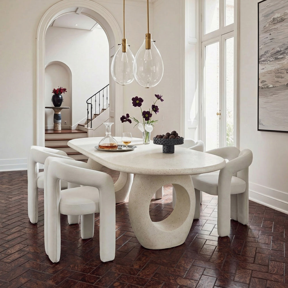 Ellen - Glam White Velvet Dining Chair - View 15