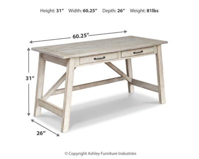 Carynhurst 60" Home Office Desk - Beige Writing Desk modern furniture Contempo Furniture