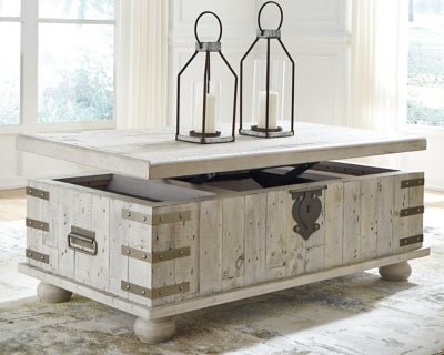 Carynhurst Coffee Table with Lift Top - Pearl Silver Cocktail Table modern furniture Contempo Furniture