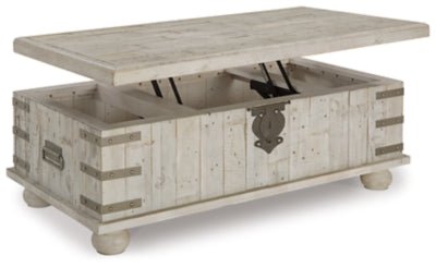 Carynhurst Coffee Table with Lift Top - Pearl Silver Cocktail Table modern furniture Contempo Furniture
