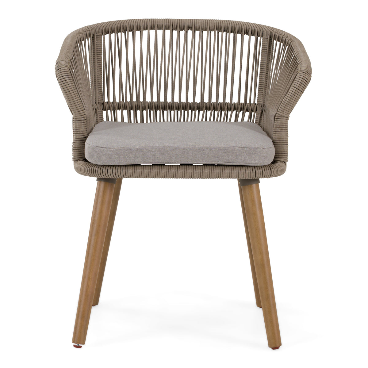 Cascais - Outdoor Light Grey Fabric + Eucalyptus Dining Chair (Set of 2) - View 2