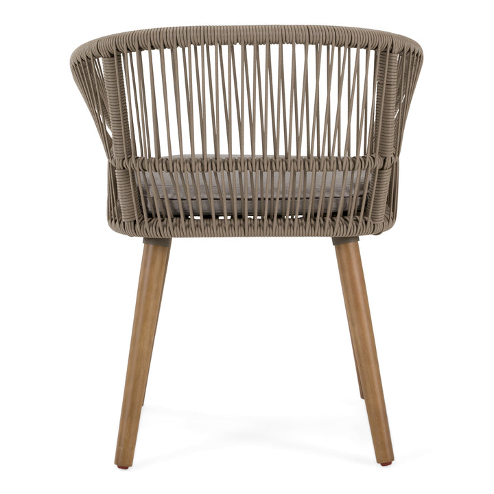 Cascais - Outdoor Light Grey Fabric + Eucalyptus Dining Chair (Set of 2)