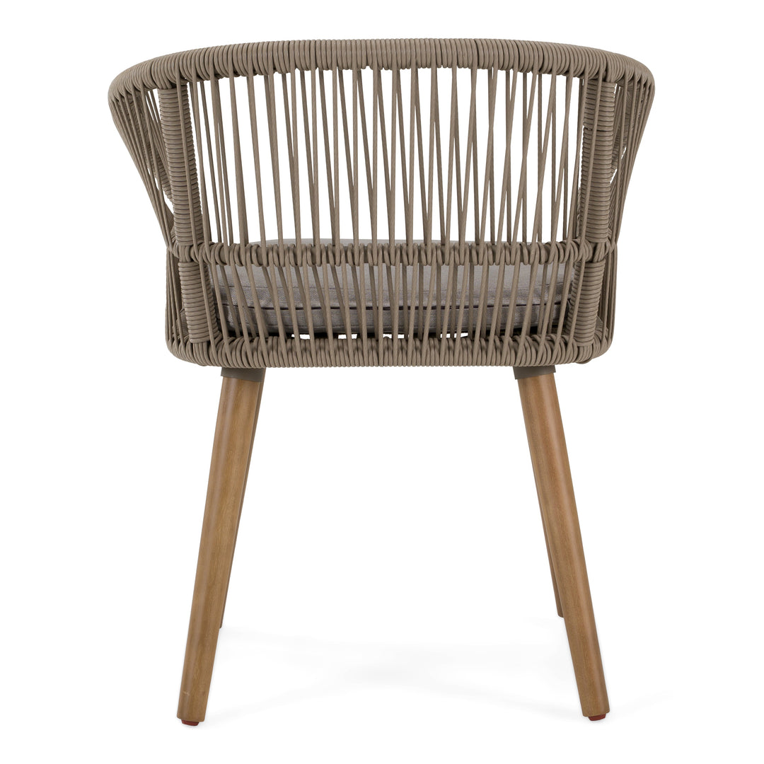 Cascais - Outdoor Light Grey Fabric + Eucalyptus Dining Chair (Set of 2)